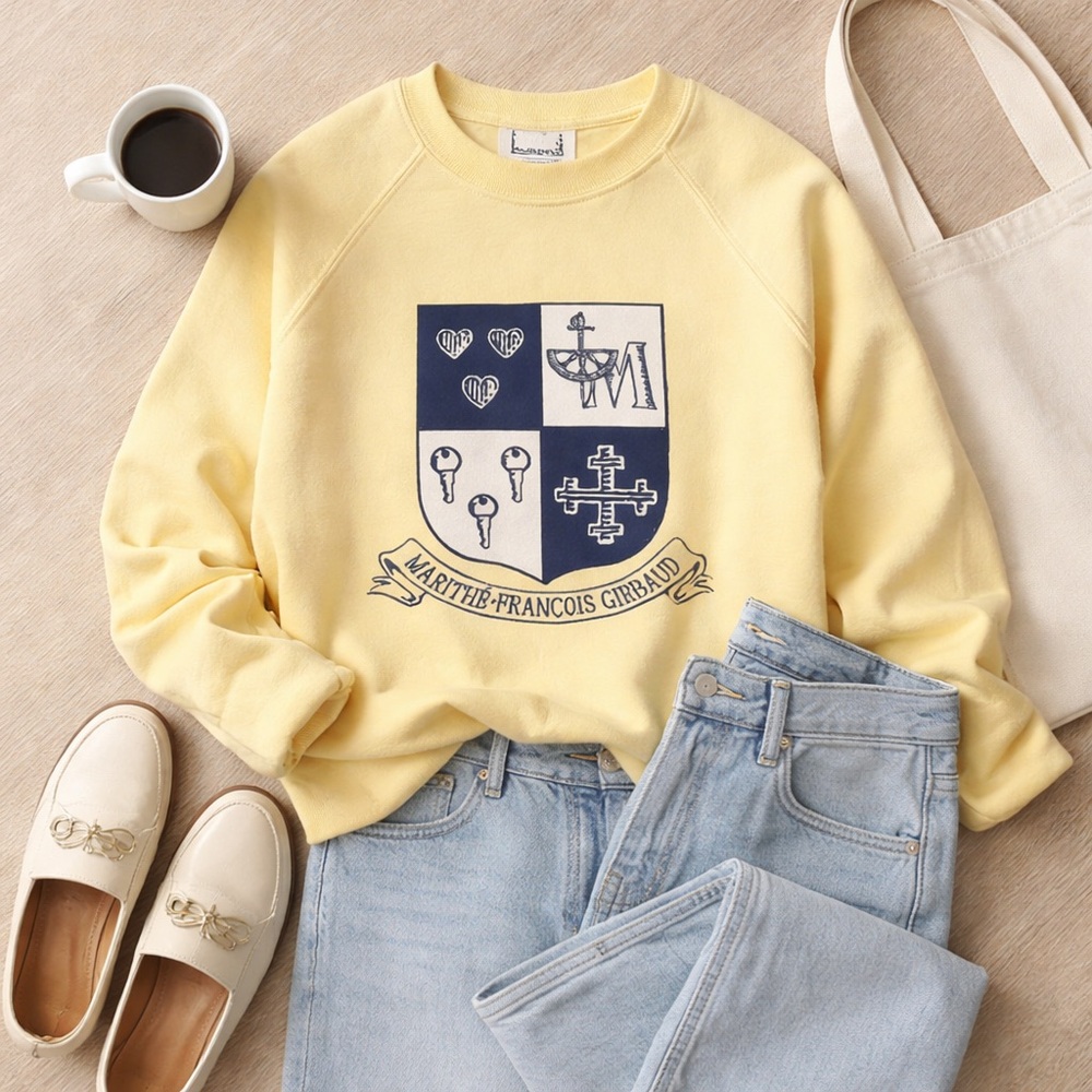 Marithe Francois Girbaud Butter Yellow Sweatshirt size S